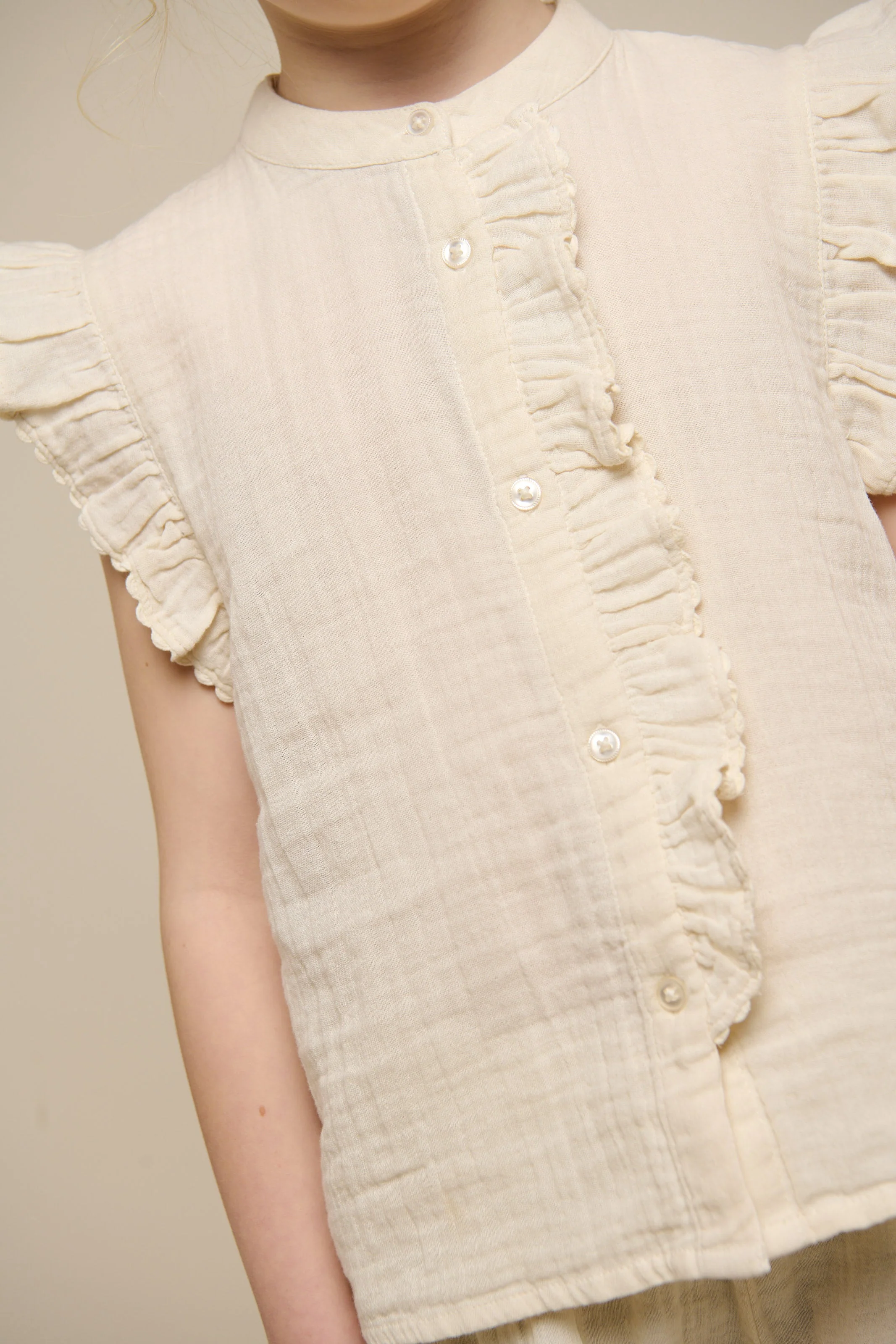 Mouwloze Gauze Top - Tween - Off White | 100931 Jasmine - Image 3