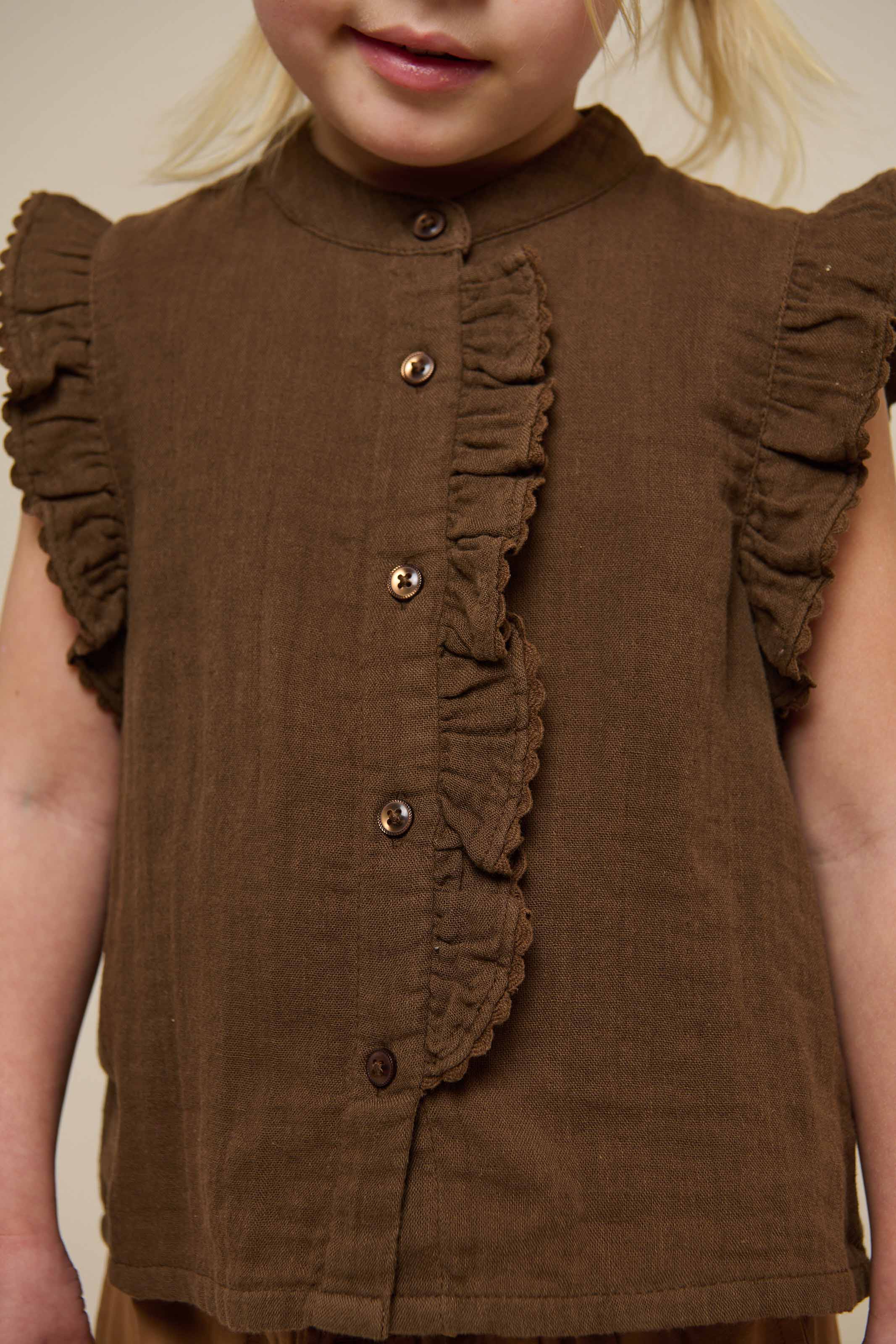 Mouwloze Top van Gaas - Kids - Dark Brown | 100928 Jasmine - Image 3