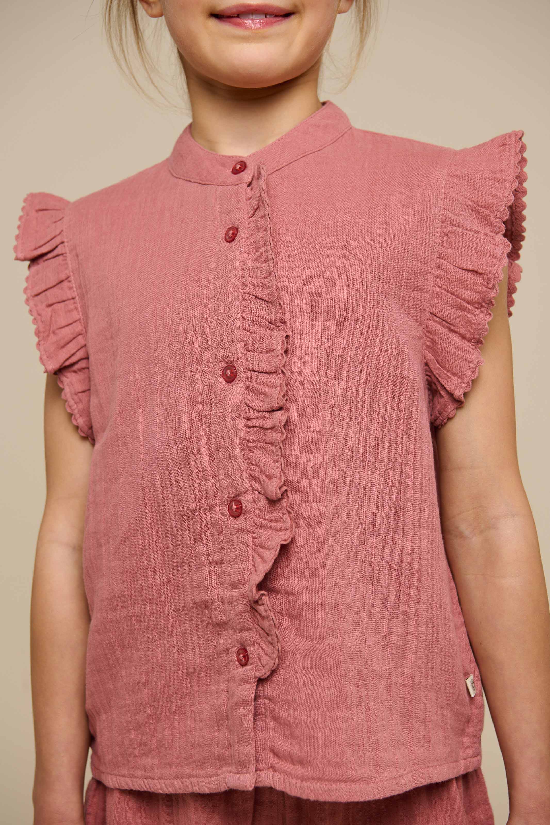 Mouwloze Top van Mousseline - Tween - Old Rose | 100933 Jasmine - Image 3