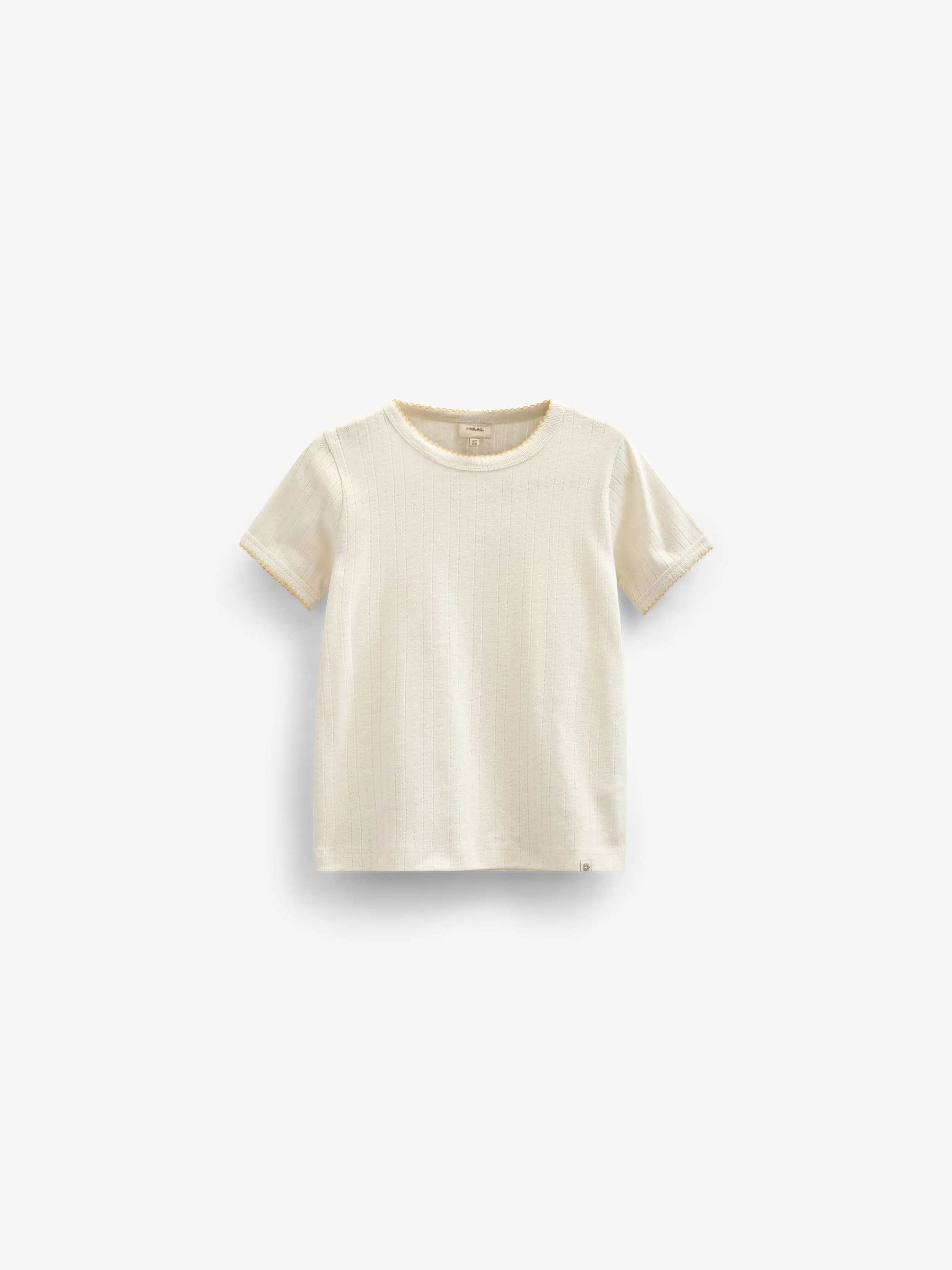 Pointelle T-shirt met contrasterende picot - Tween - Off White | 101290 Drew - Image 2