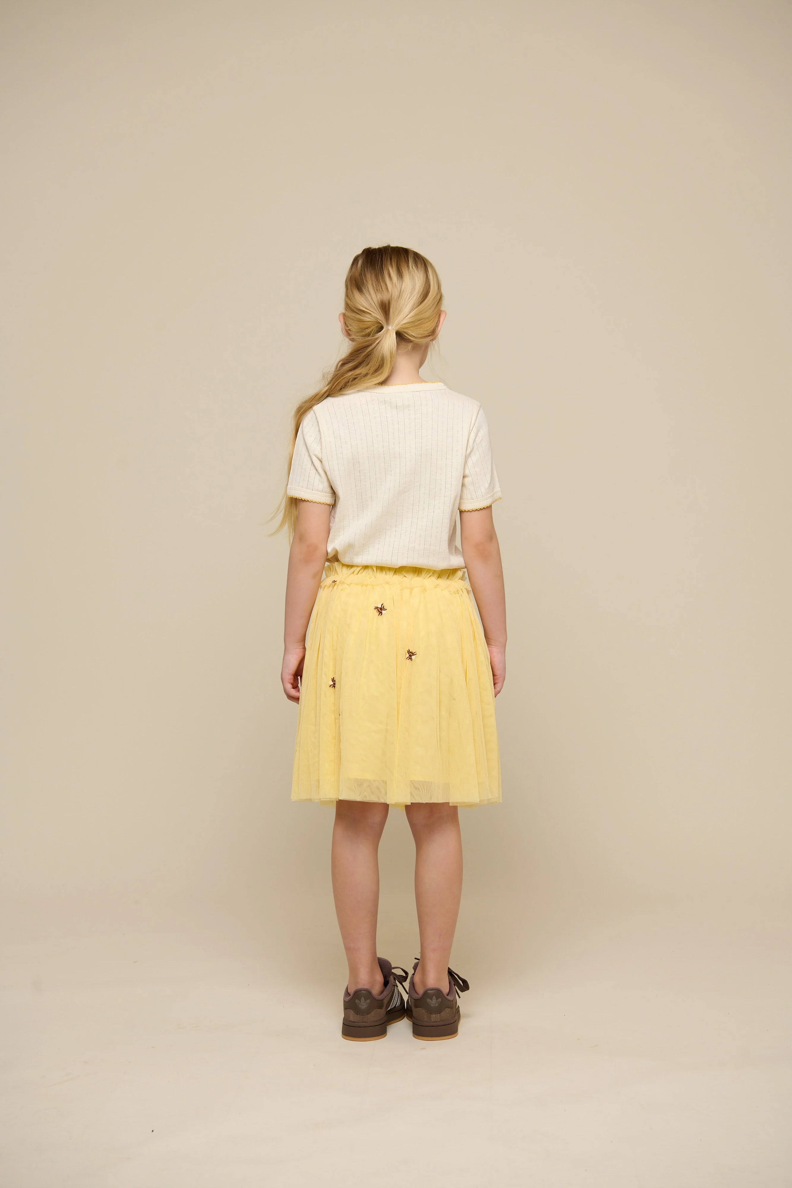 Pointelle T-shirt met contrasterende picot - Tween - Off White | 101290 Drew - Image 3