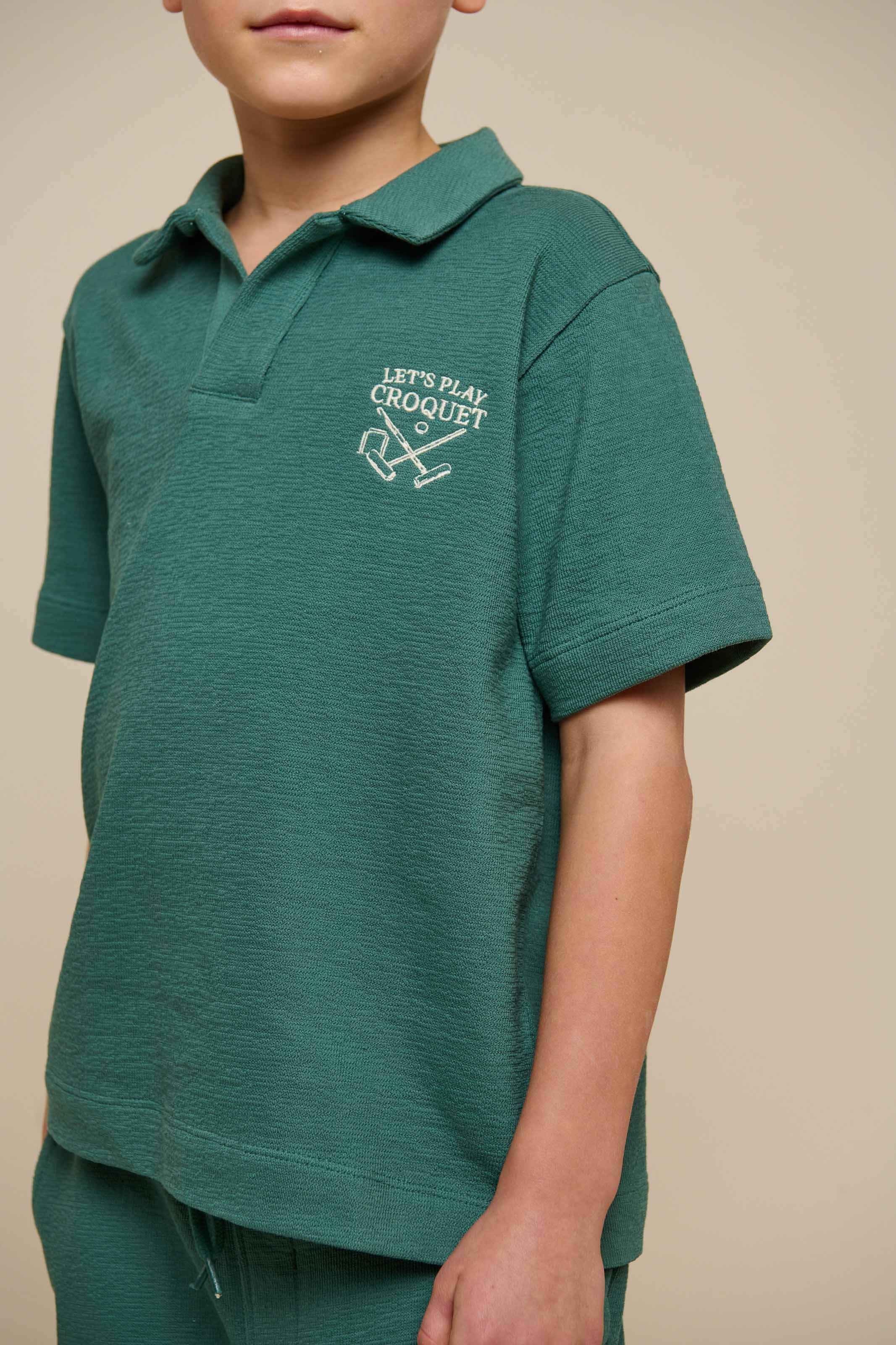 Polo T-shirt van Gestructureerde Jersey - Tween - Tropical Green | 101216 Sonny - Image 5