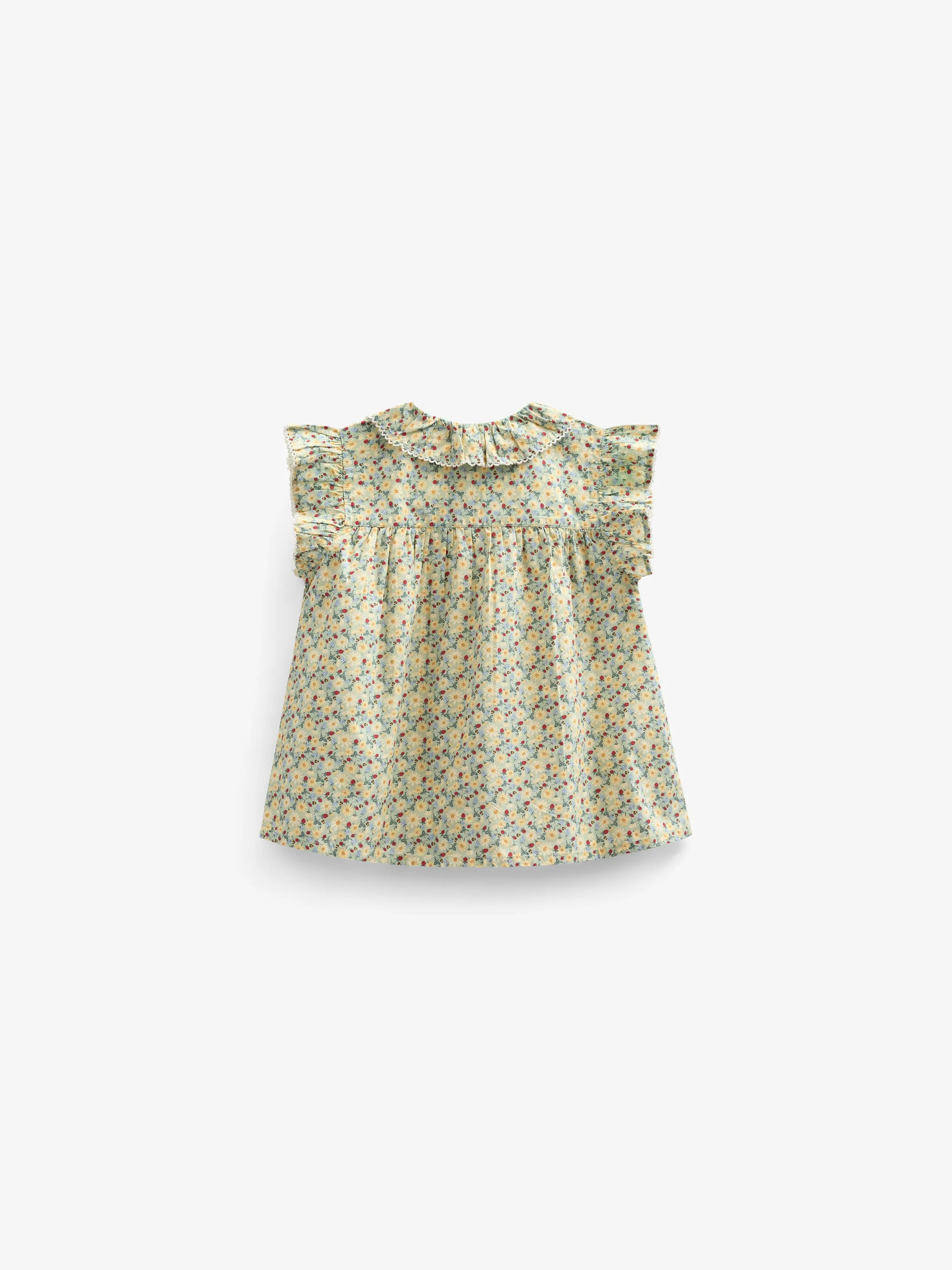 Poplin Ruche Top met Bloemenprint - Tween - Green | 100951 Poppy - Image 4