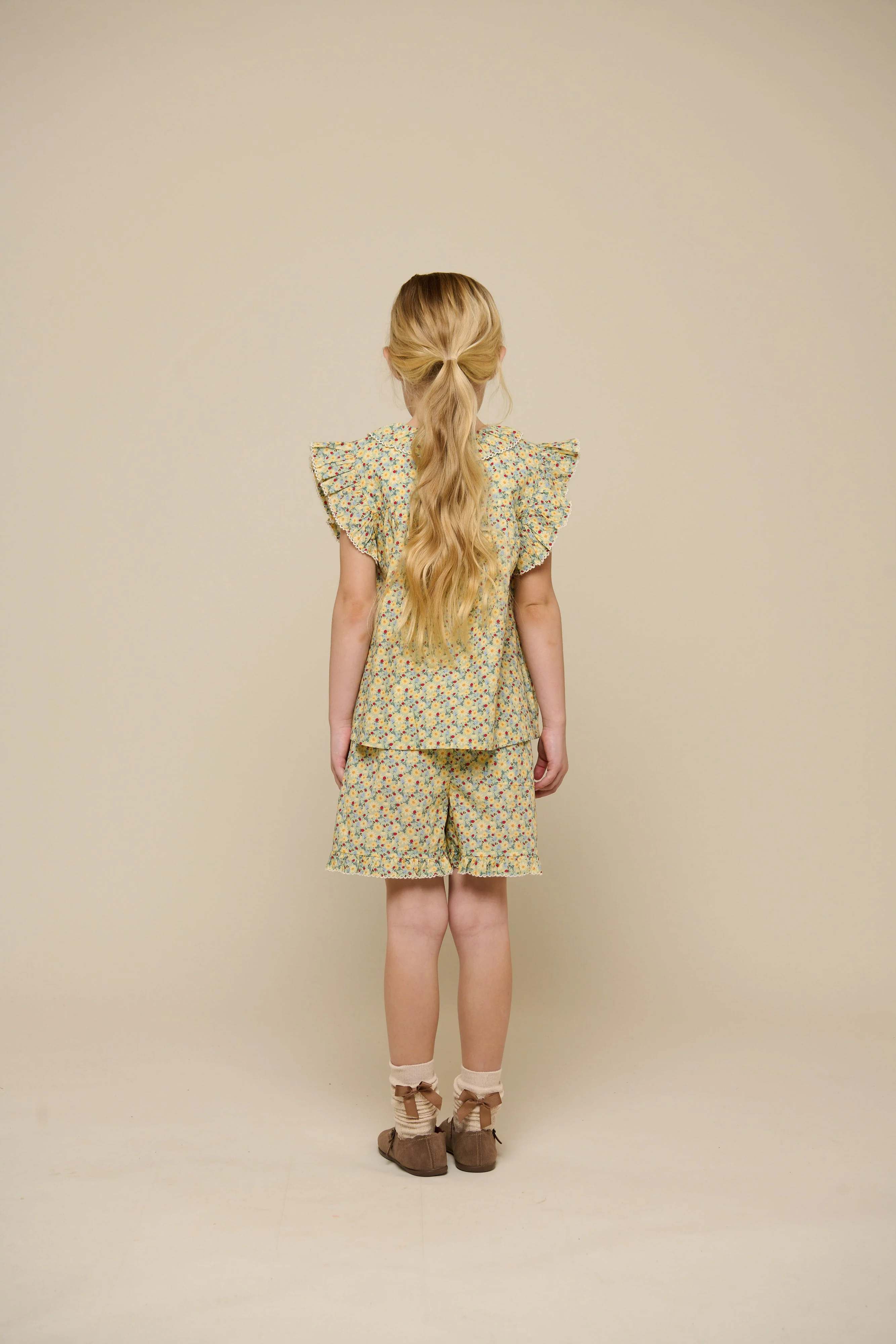 Poplin Ruche Top met Bloemenprint - Tween - Green | 100951 Poppy - Image 5