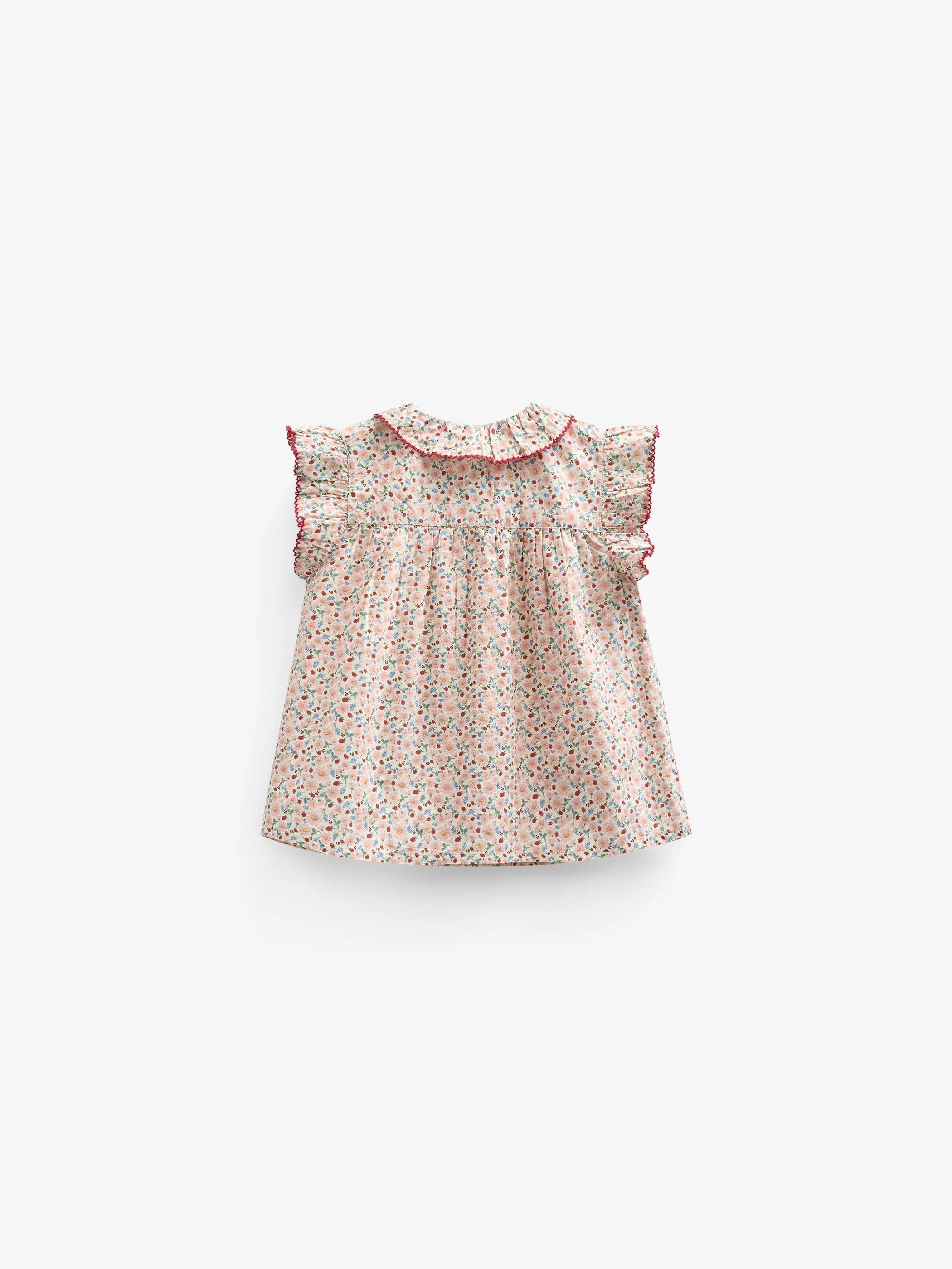 Poplin Top met Bloemenprint en Ruche - Tween - Rose | 100949 Poppy - Image 4