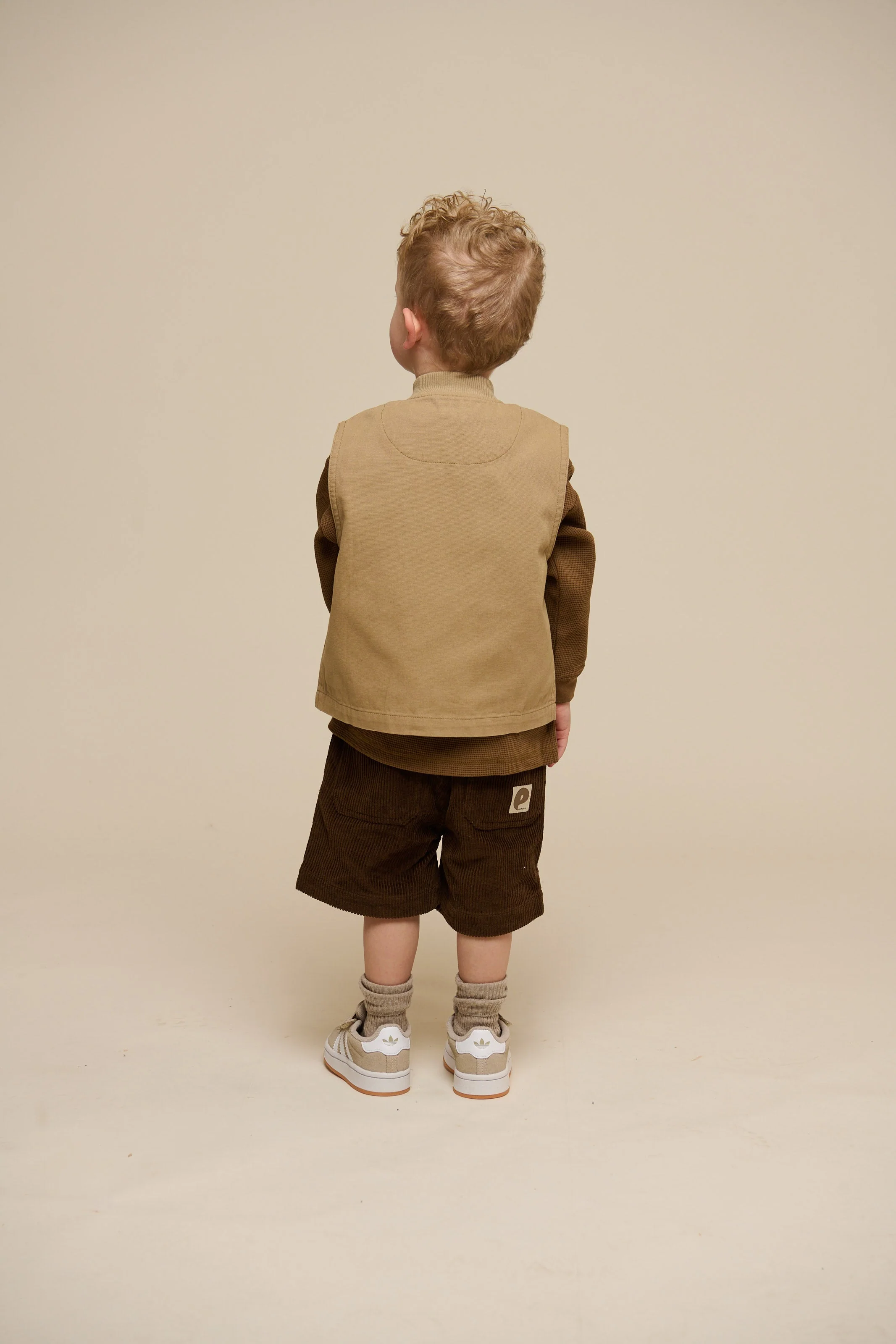 Pull-On Ribfluwelen Shorts - Kids - Dark Brown | 101104 Tobias - Image 4