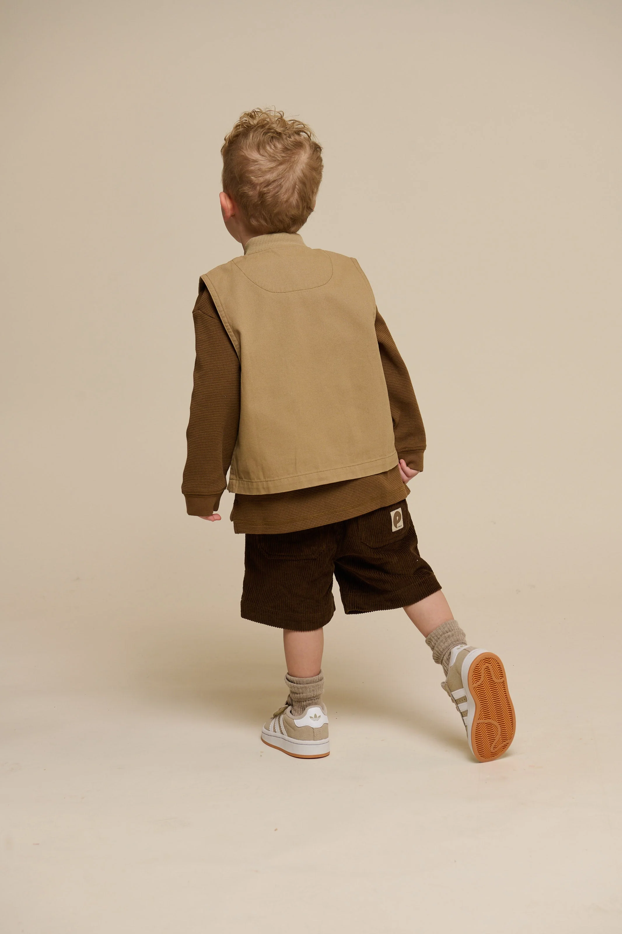 Pull-On Ribfluwelen Shorts - Kids - Dark Brown | 101104 Tobias - Image 6