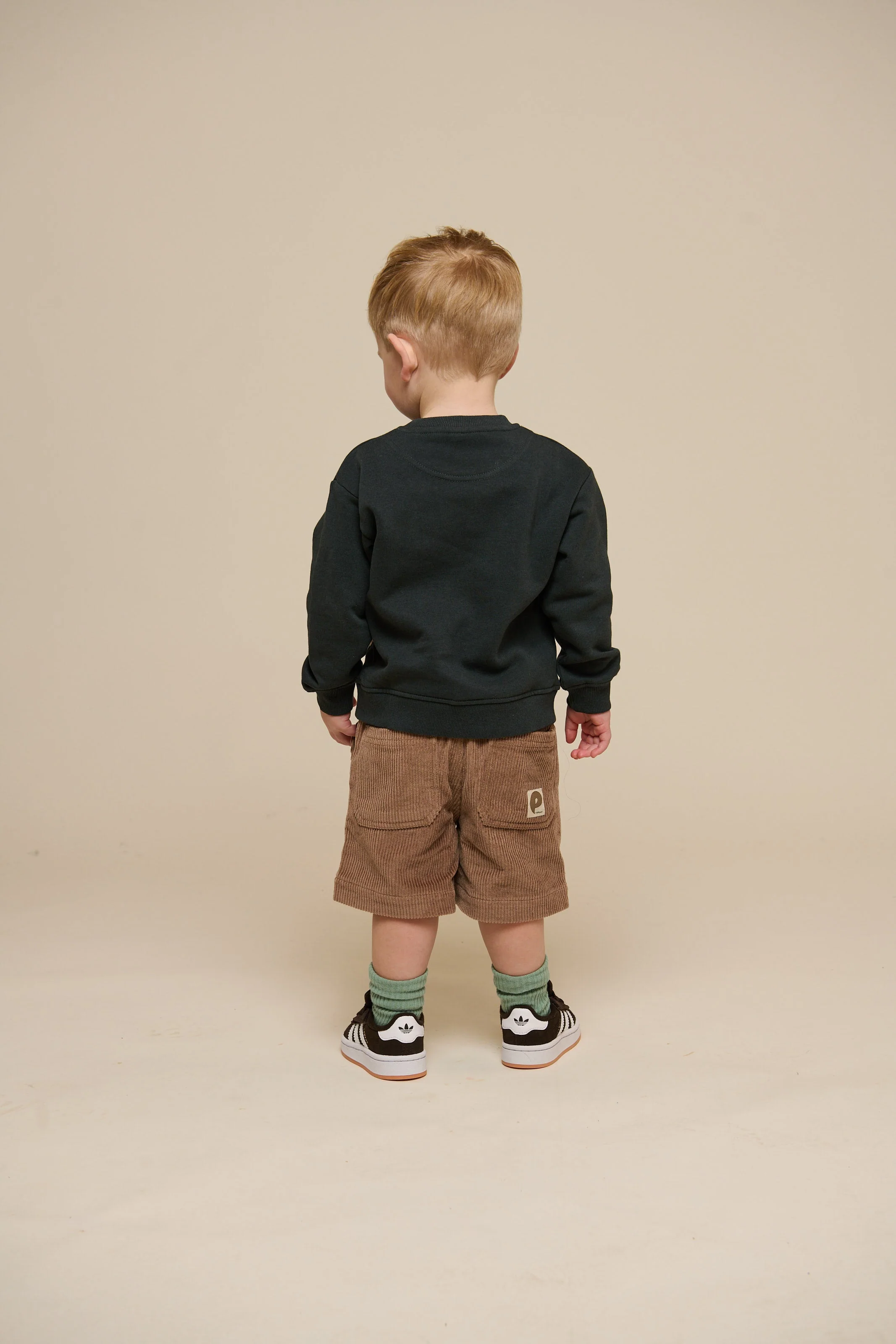 Pull-On Ribfluwelen Shorts - Kids - Khaki | 101102 Tobias - Image 4