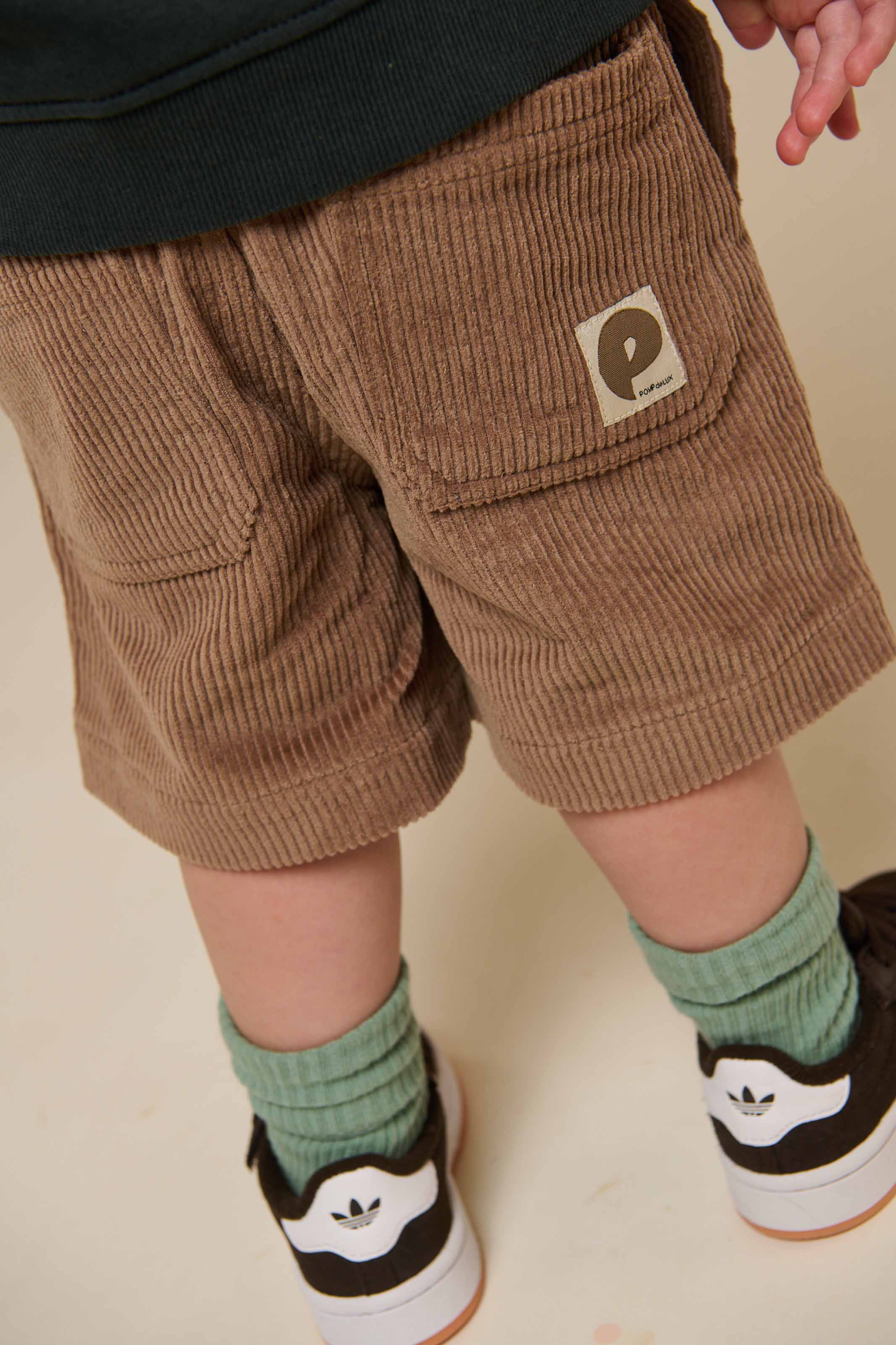Pull-On Ribfluwelen Shorts - Kids - Khaki | 101102 Tobias - Image 5
