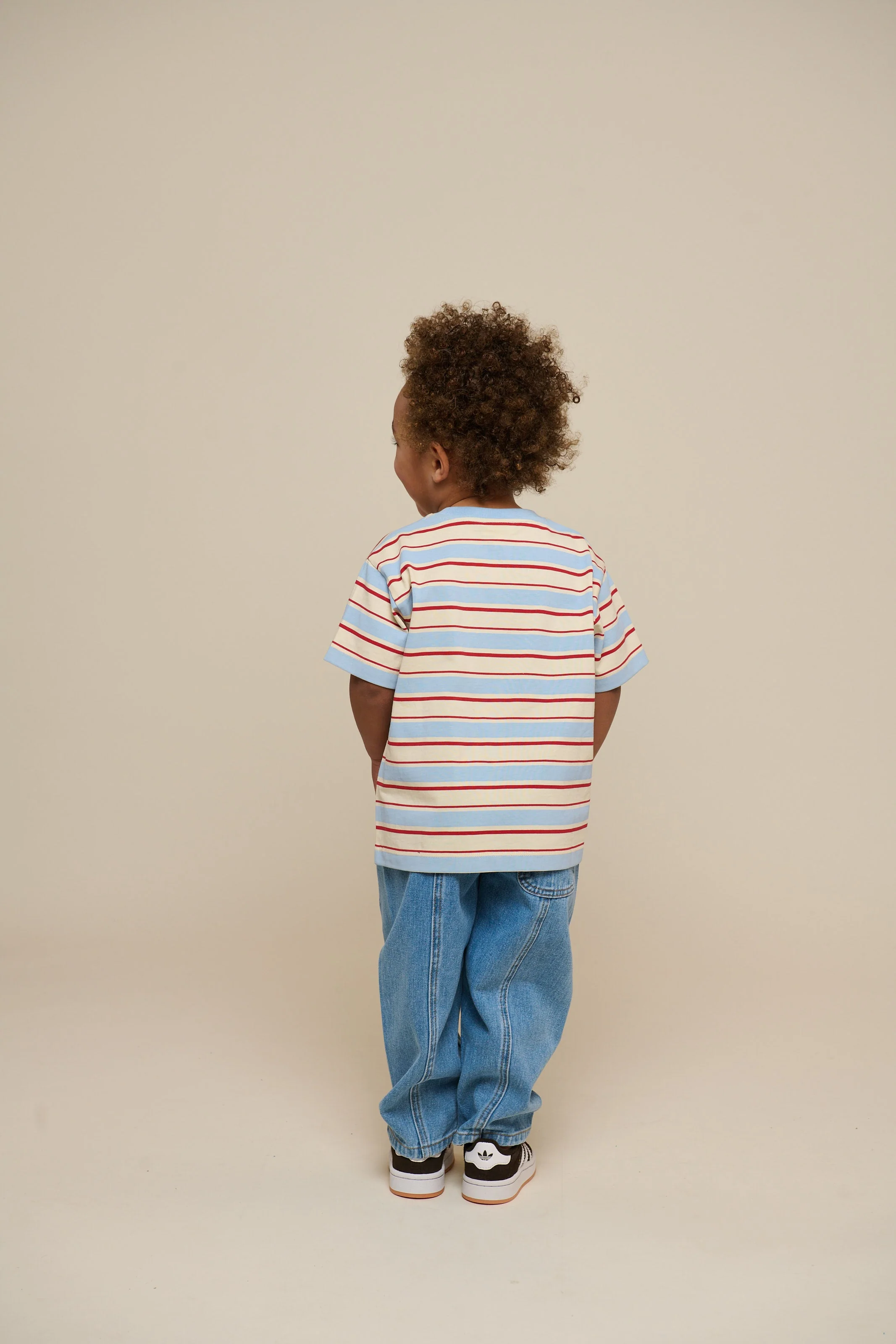 Retro Gestreept T-shirt - Kids - Powder Blue | 101275 Steven - Image 3