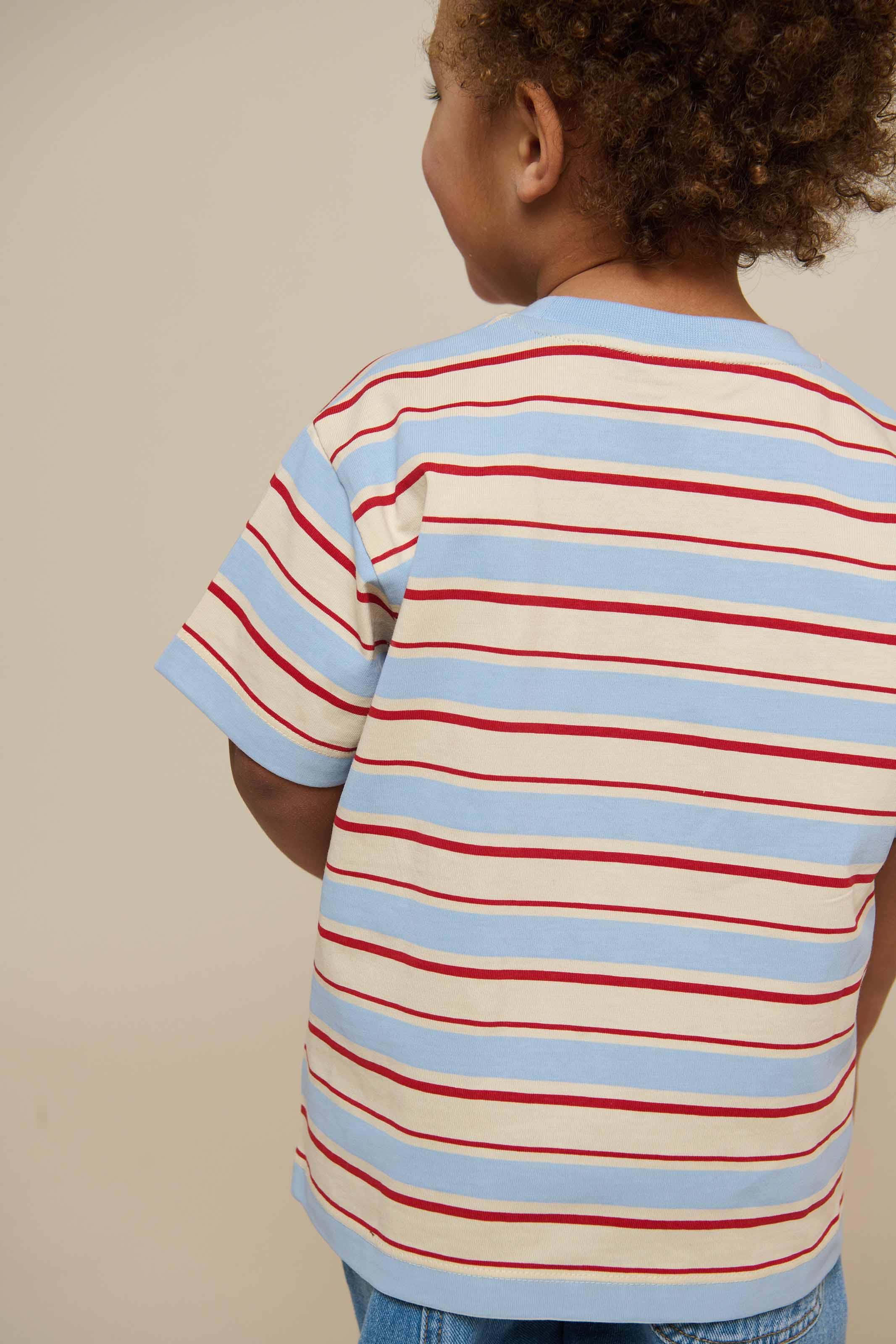 Retro Gestreept T-shirt - Kids - Powder Blue | 101275 Steven - Image 6
