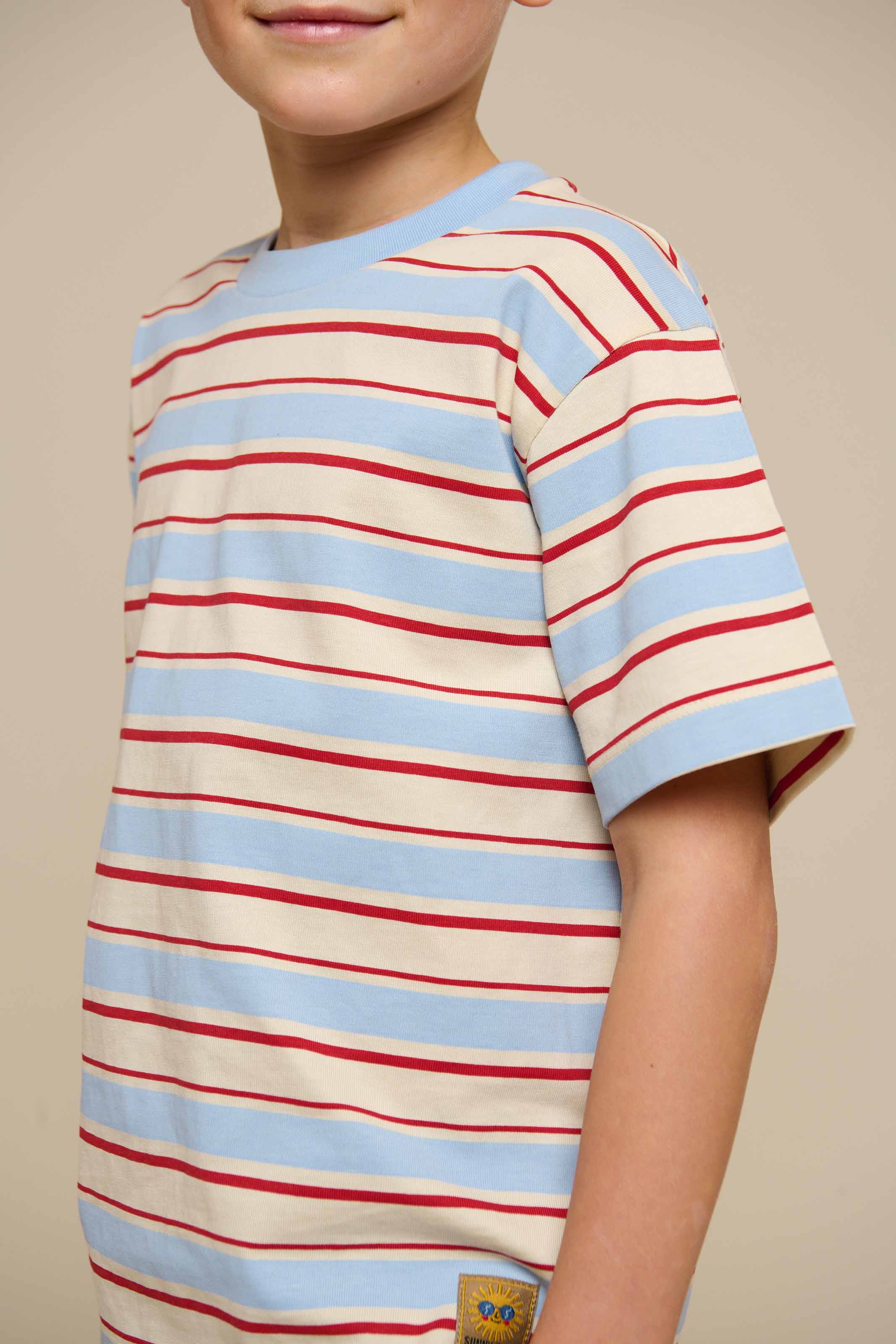 Retro Gestreept T-shirt - Tween - Powder Blue | 101276 Steven - Image 5