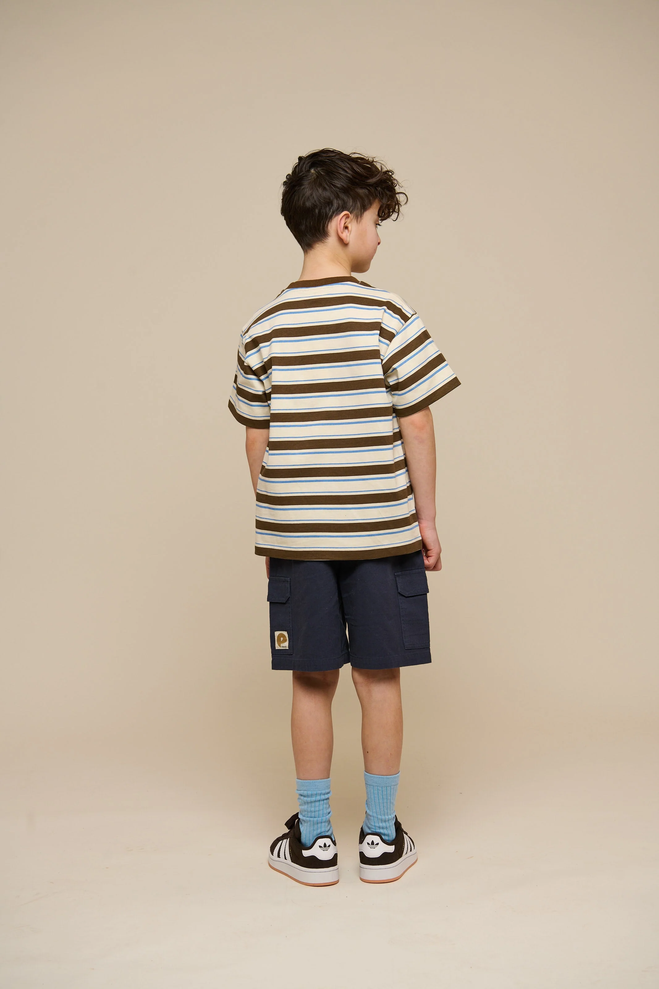 Retro Striped T-shirt - Tween - Dark Brown | 101274 Steven - Image 3