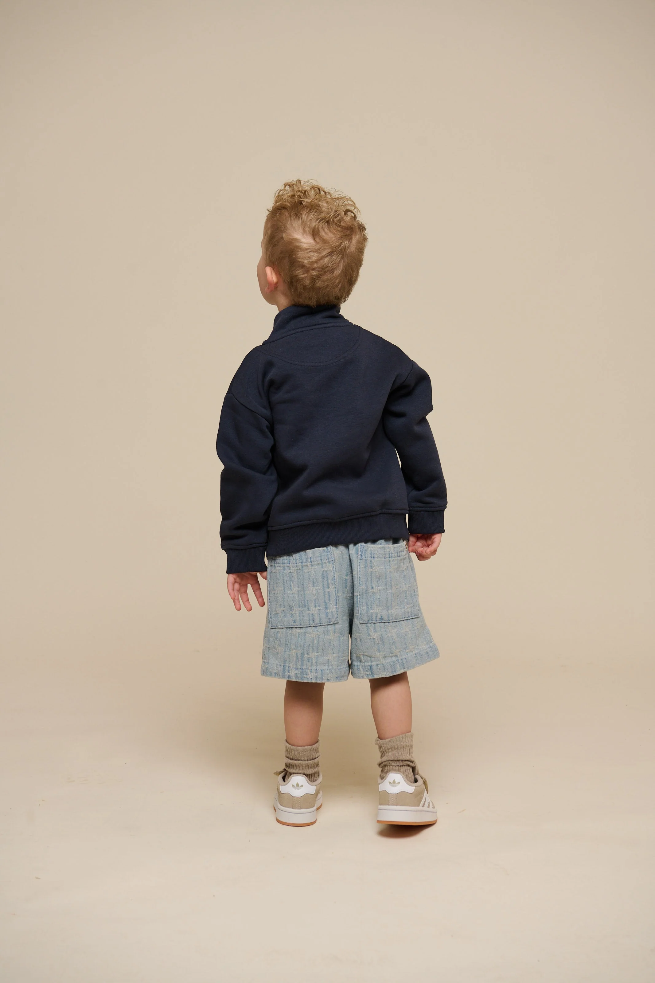 Sweatshirt met halve rits - Kids - Navy | 100806 Tristan - Image 5