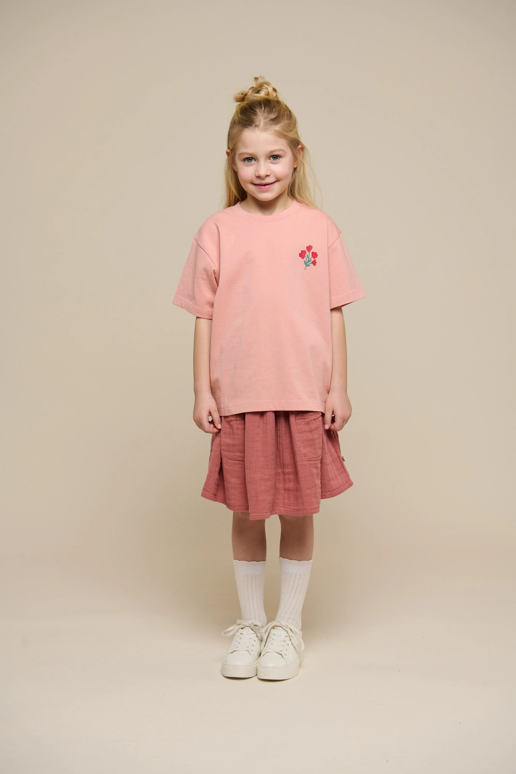 T-shirt met Bloemenprint - Tween - Powder Rose | 101293 Elsa