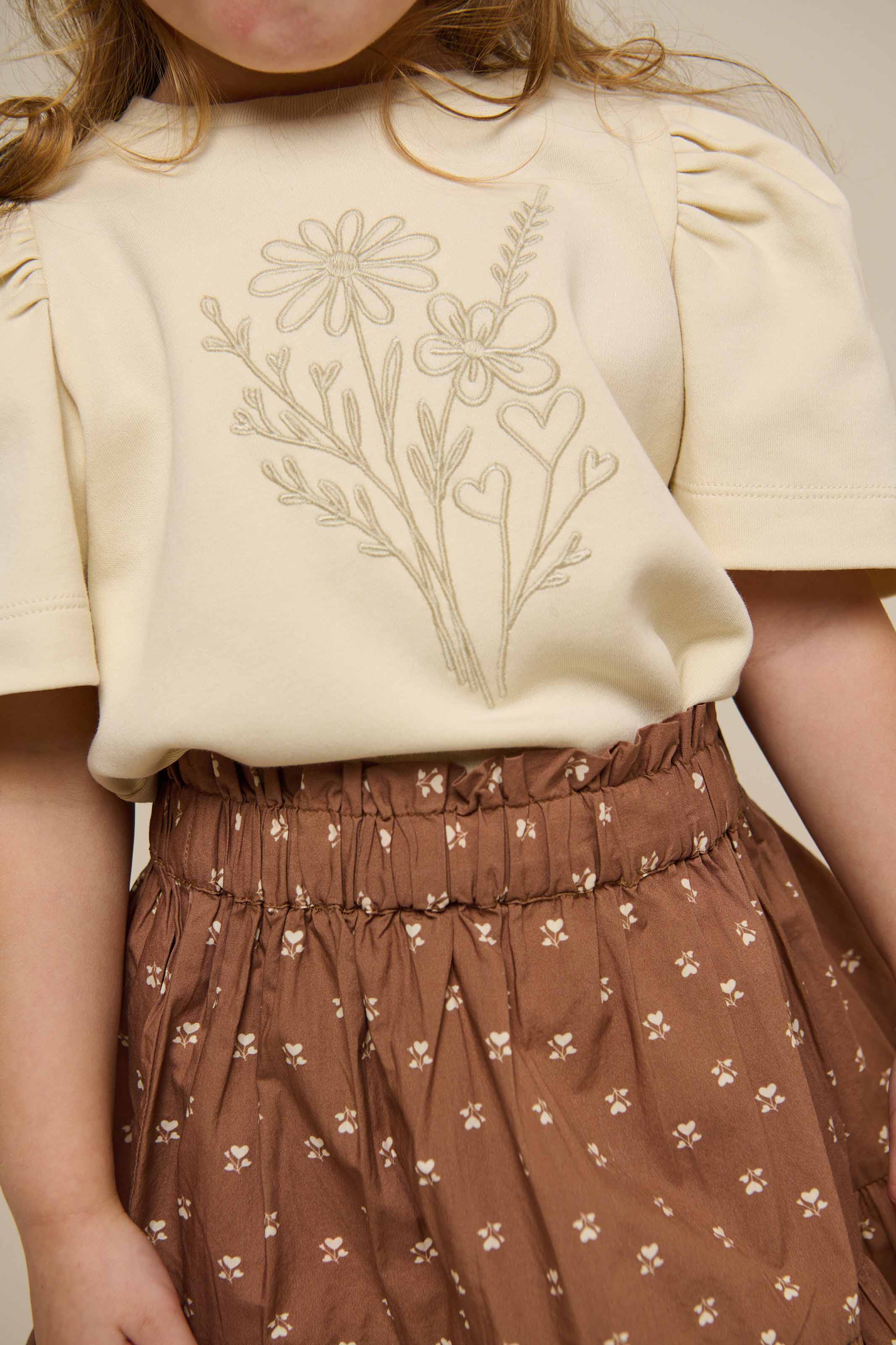 T-shirt met Borduursel - Kids - Offwhite | 101235 Amanda - Image 5
