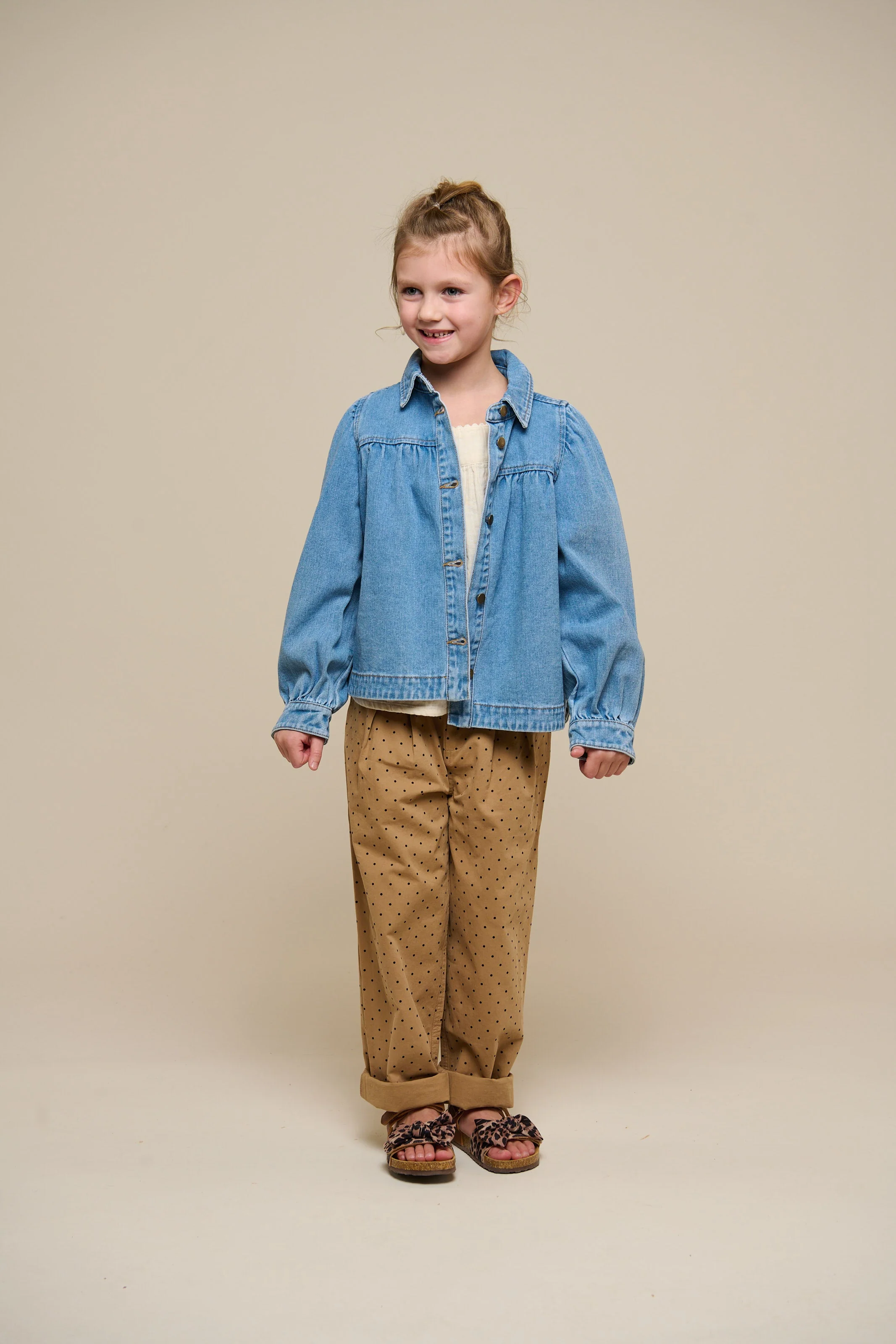 Twill broek met stip - Tween - Beige | 100615 Iris - Image 7