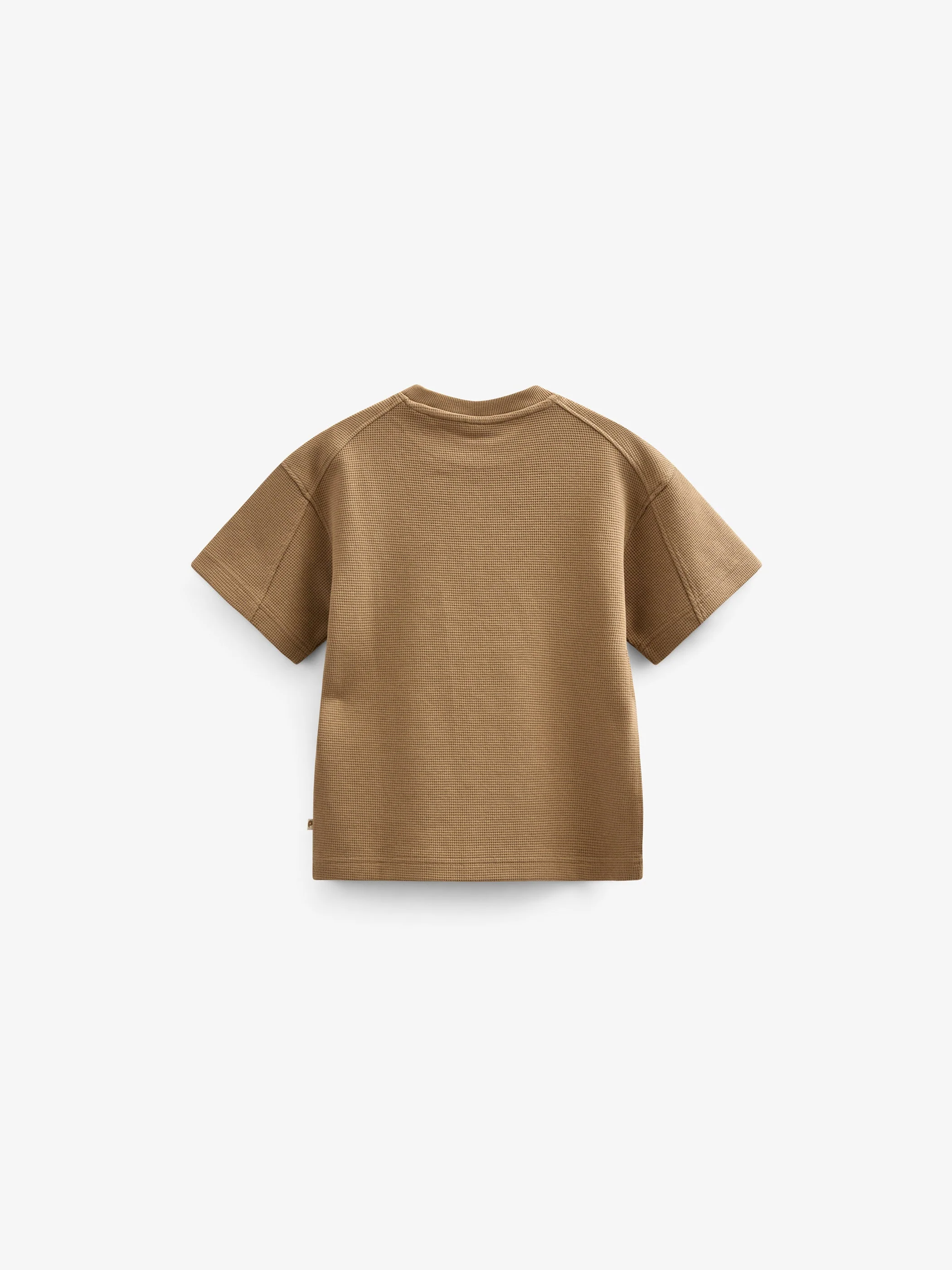 Wafel T-shirt - Kids - Khaki | 101148 Evan - Image 4